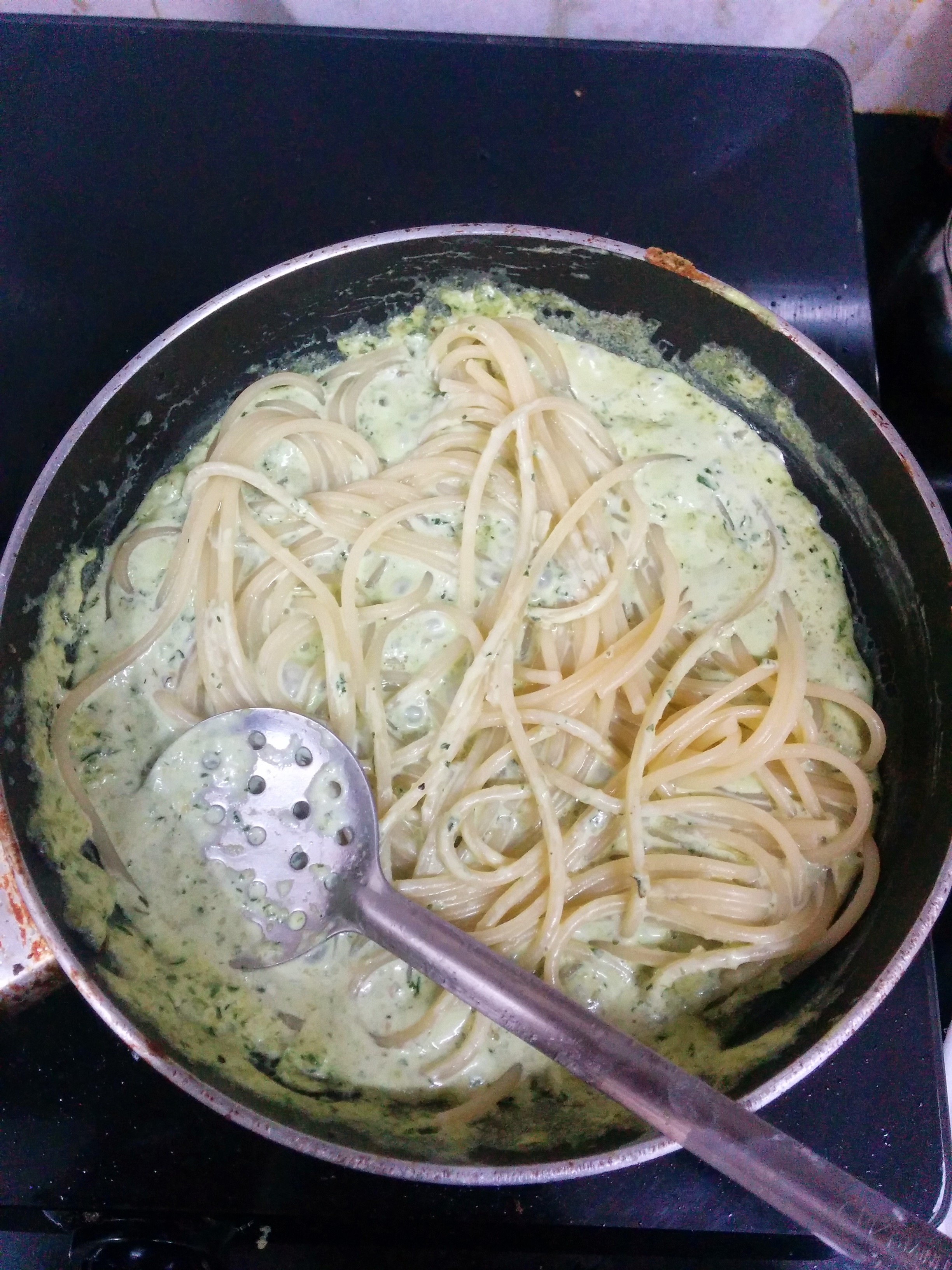 Basil Pesto Spaghetti